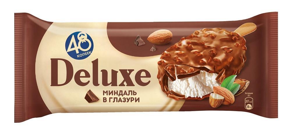 Мороженое 48 копеек Deluxe эскимо миндаль 59 гр., флоу-пак