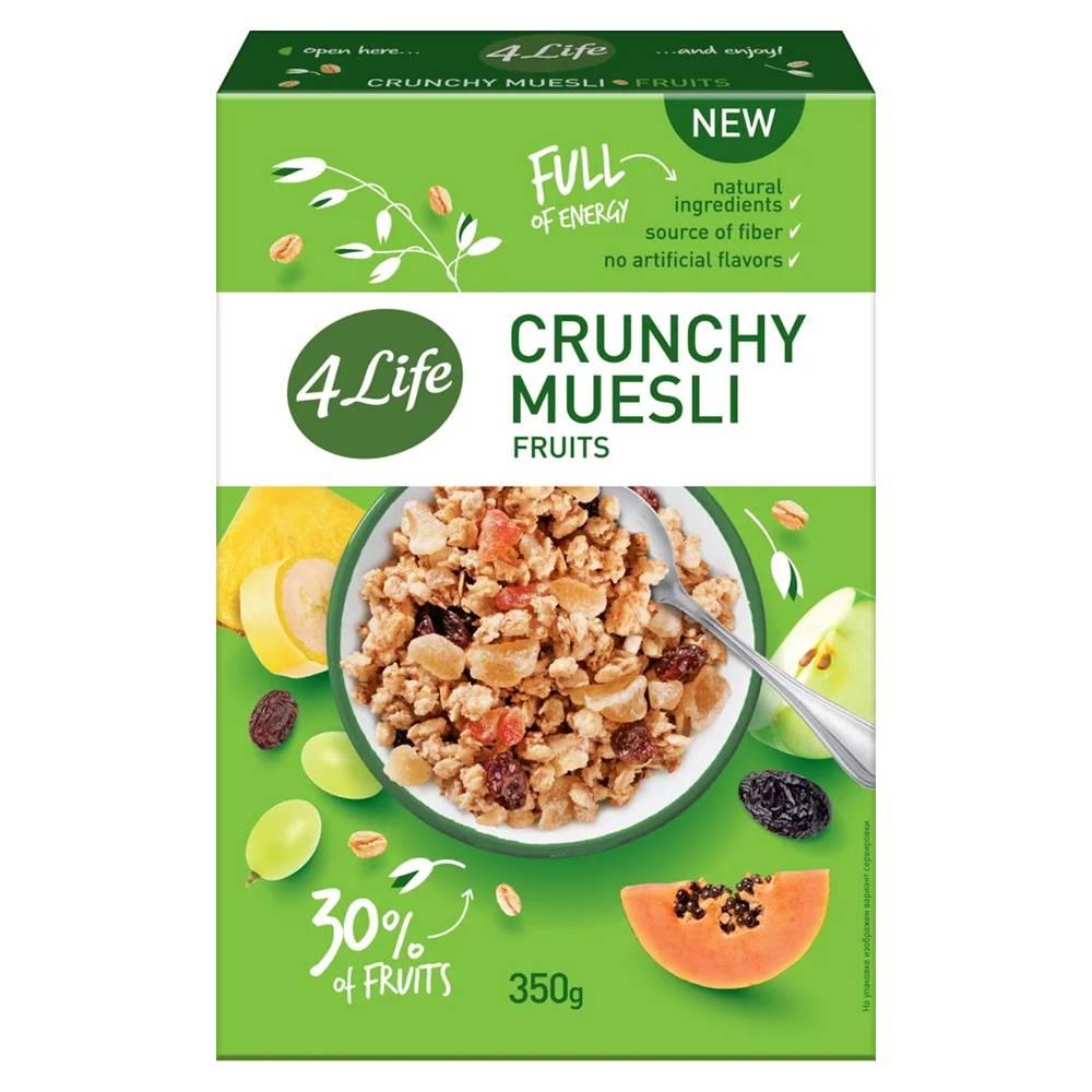 Мюсли 4Life Fruits хрустящие 350 гр., картон