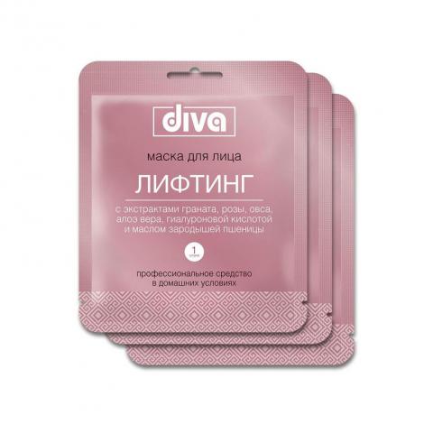 Маска Diva для лица тканевая Лифтинг и Омоложение 1 штука, саше