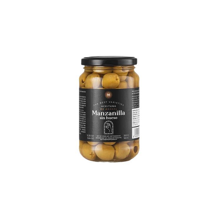 Оливки Manzanilla зеленые без косточки 370 гр., стекло