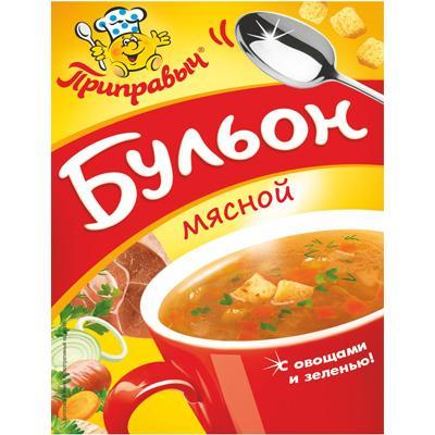 Бульон Приправыч мясной с овощами и зеленью , 75 гр, картон