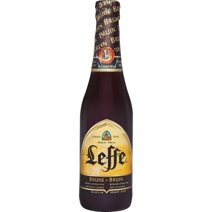 Пиво Leffe Brune темное пастеризованное фильтрованное в стекле 6,3%, 330 мл., стекло