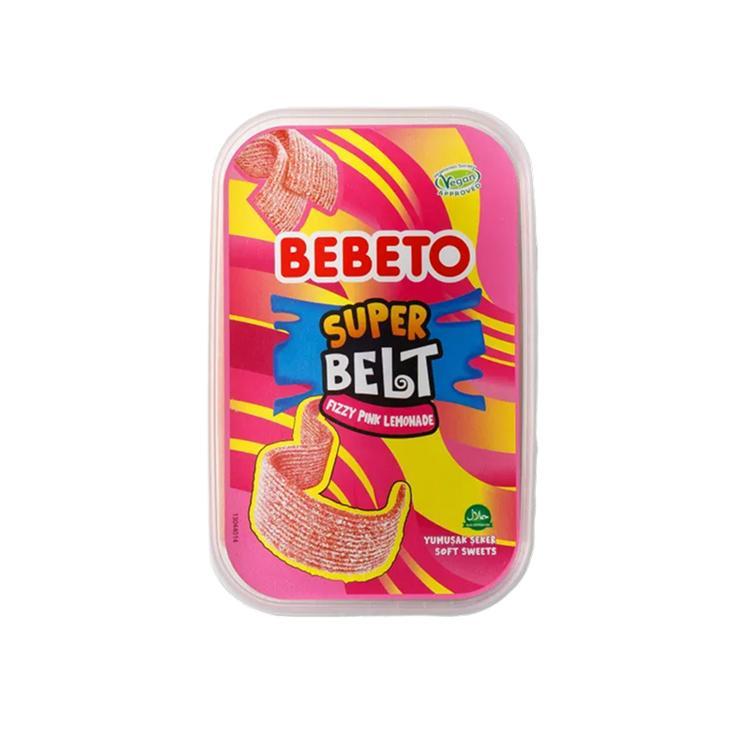 Мармелад жевательный Bebeto Super Belt Fizzy Pink Lemonade лимон и клубника 400 гр., пластик