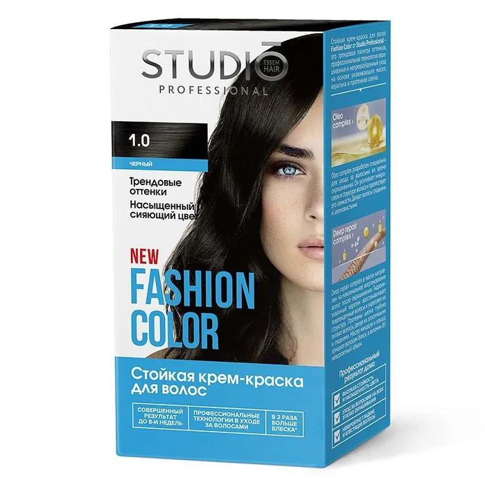 Краска для волос STUDIO FASHION COLOR  Чёрный 1.0, 115 мл., картон