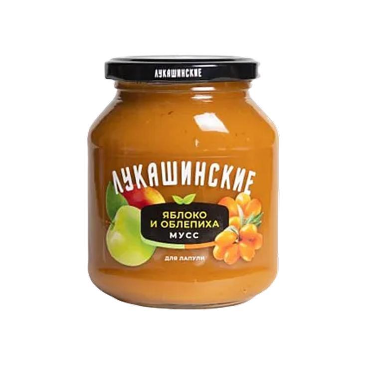 Мусс Лукашинские яблочно-облепиховый мусс 370 мл., стекло