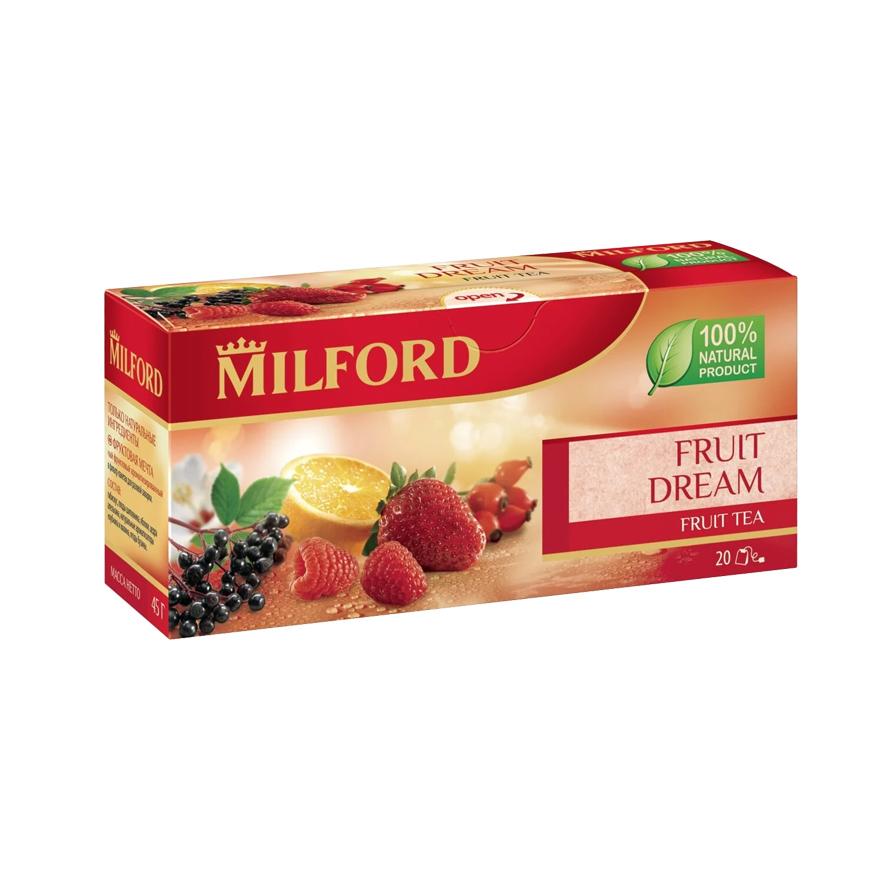 Чай Milford Fruit dream ароматизированный красный, 20 пакетов, 45 гр., картон