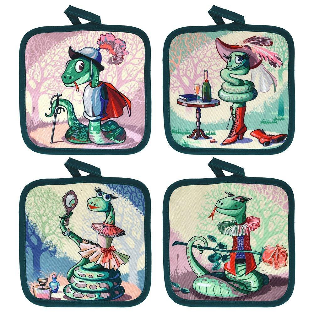 Прихватка Мультидом светский образ 17х17 см 4 дизайна, пакет