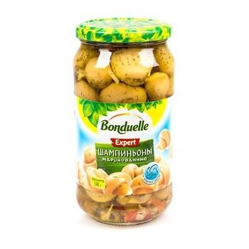 Шампиньоны маринованные Bonduelle целые, 500 гр., стекло