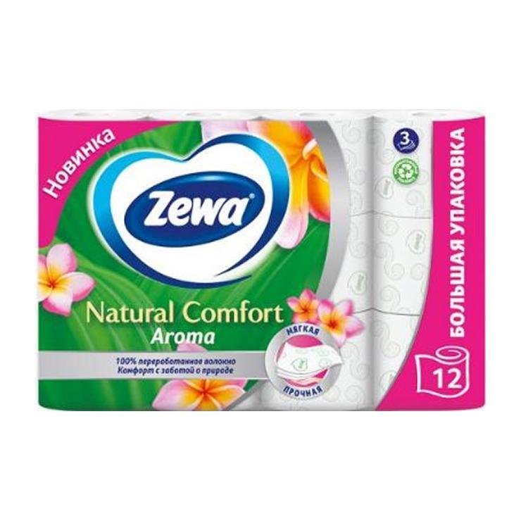 Туалетная бумага Zewa Natural Comfort Aroma трехслойная 12 шт., пакет