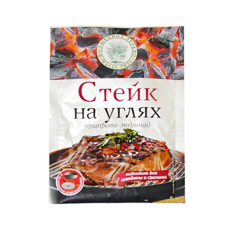 Приправа-маринад Стейк на углях,Волшебное дерево, 30 гр., флоу-пак
