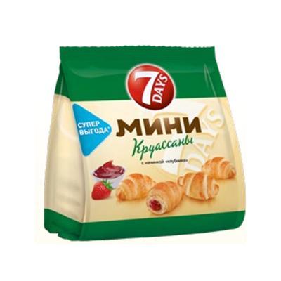 Круассаны 7 Days мини с начинкой клубника 265 гр., флоу-пак
