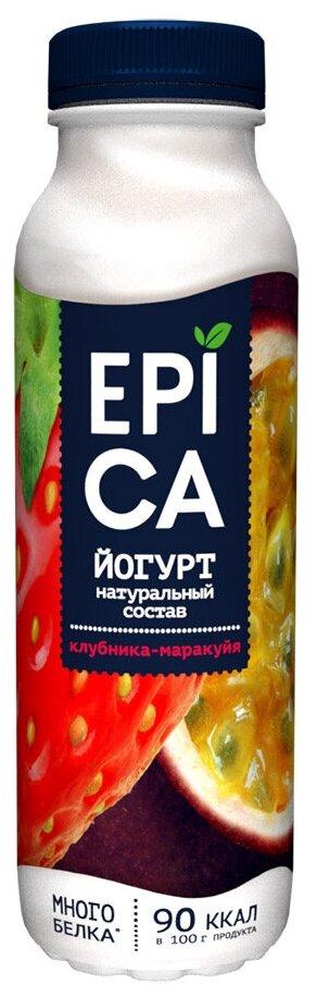 Йогурт питьевой Epica клубника-маракуйя 2,5% 290 гр., ПЭТ