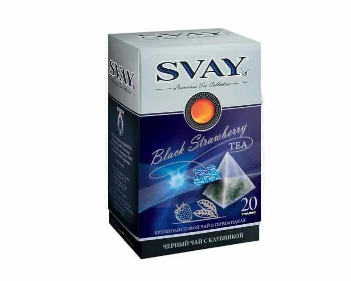 Чай Svay Black Strawberry черный 20 пакетиков, 50 гр., картон