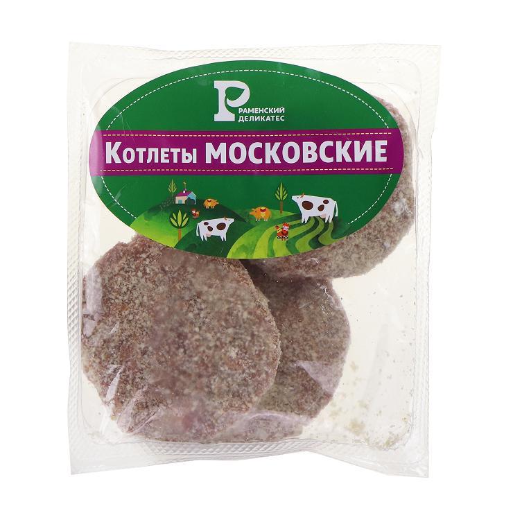 Котлеты Раменский деликатес московские непанированные замороженные 400 гр., в/у