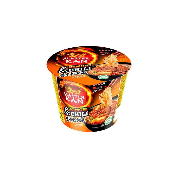 Лапша быстрого приготовления Master Kan kimchi chilli с говядиной 100 гр., стакан