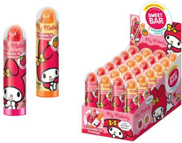 Карамель Sweet Bar My Melody помада со вкусом клубники и апельсина 5 гр., пластик