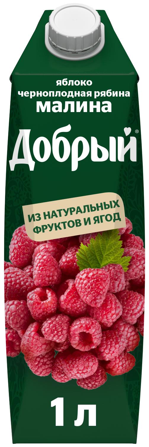 Нектар Добрый яблоко малина Рябина 1 л., тетра пак