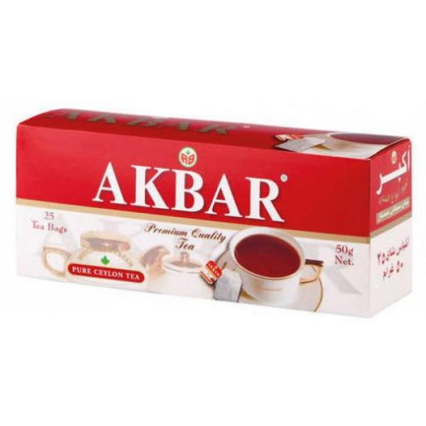 Чай Akbar черный 25 пакетиков 50 гр., картон