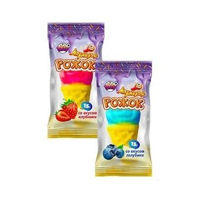 Мармелад жевательный Fun Candy Lab Рожок клубника и голубика 15 гр., флоу-пак