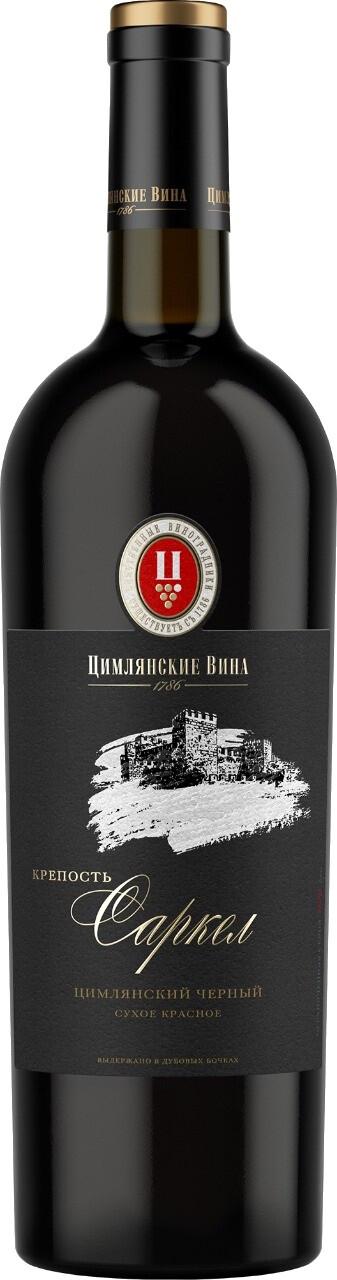 Вино Крепость Саркел Цимлянский Черный красное сухое, 15%, 750 мл., стекло