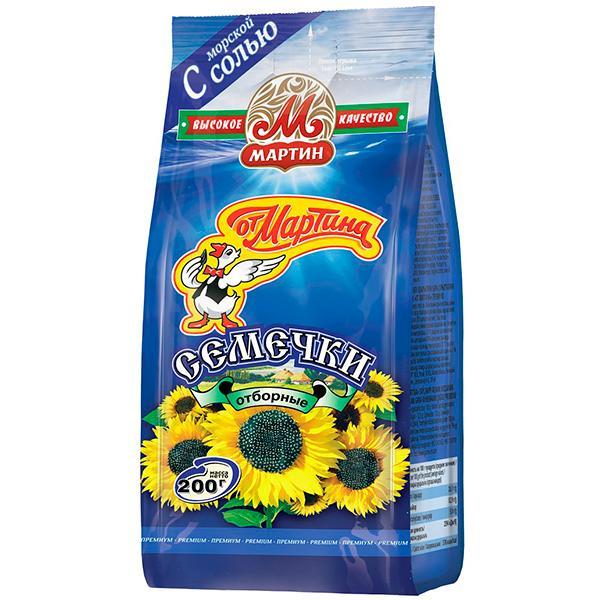 Семечки От Мартина отборные с морской солью 200 гр., флоу-пак