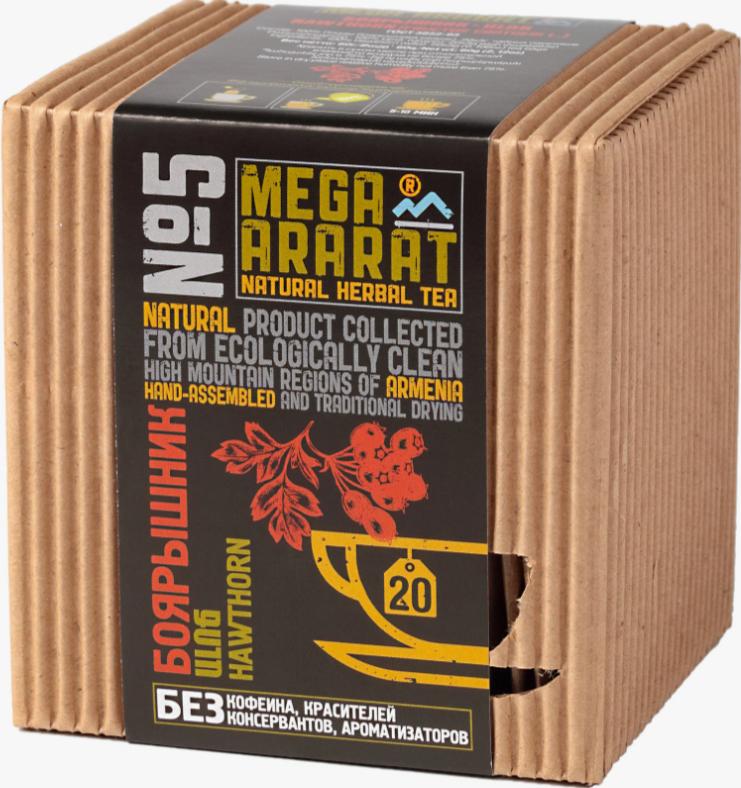 Чай MEGA ARARAT боярышник 20 пакетиков*1,5 гр., 30 гр., картон