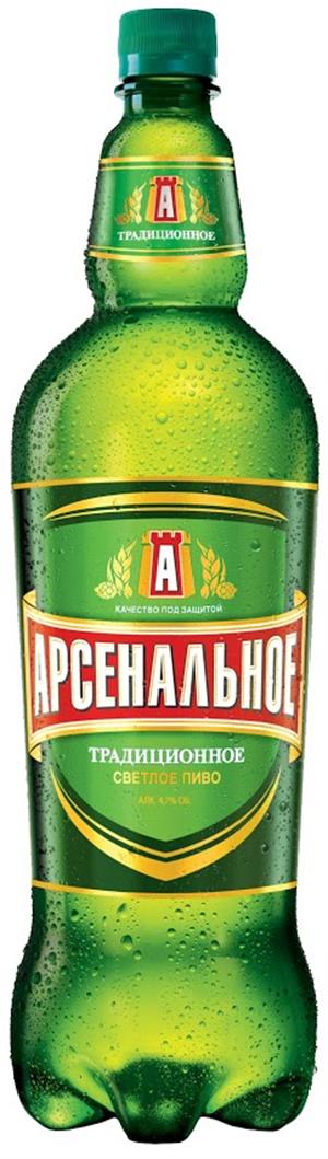 Пиво Арсенальное Традиционное 4.7%, Арсенальное, 1.25 л., ПЭТ