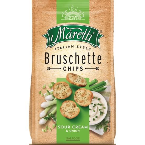 Ломтики хлебные Maretti со вкусом сметаны и лука 70 гр., флоу-пак