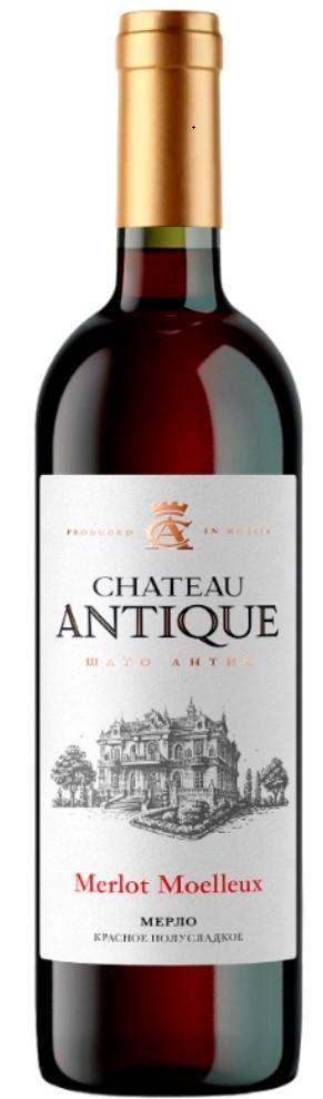 Вино Chateau Antique Merlot Moelleux полусладкое красное 10-15% 750 мл., стекло