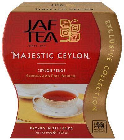 Чай Jaf Tea, черный листовой Majestic Ceylon, сорт Pekoe, 100 гр., картон