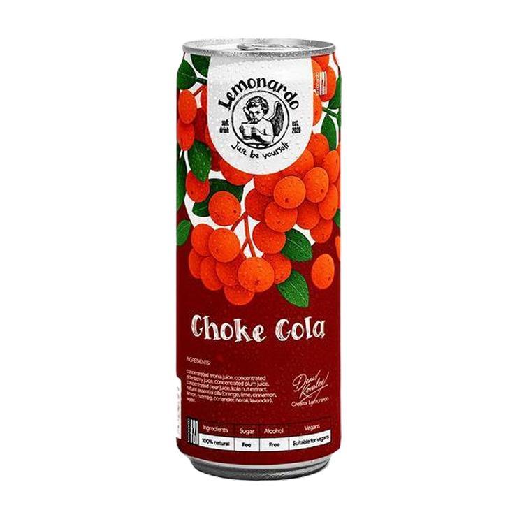 Напиток газированный Lemonardo Choke Cola кола черноплодная рябина без сахара 330 мл., ж/б