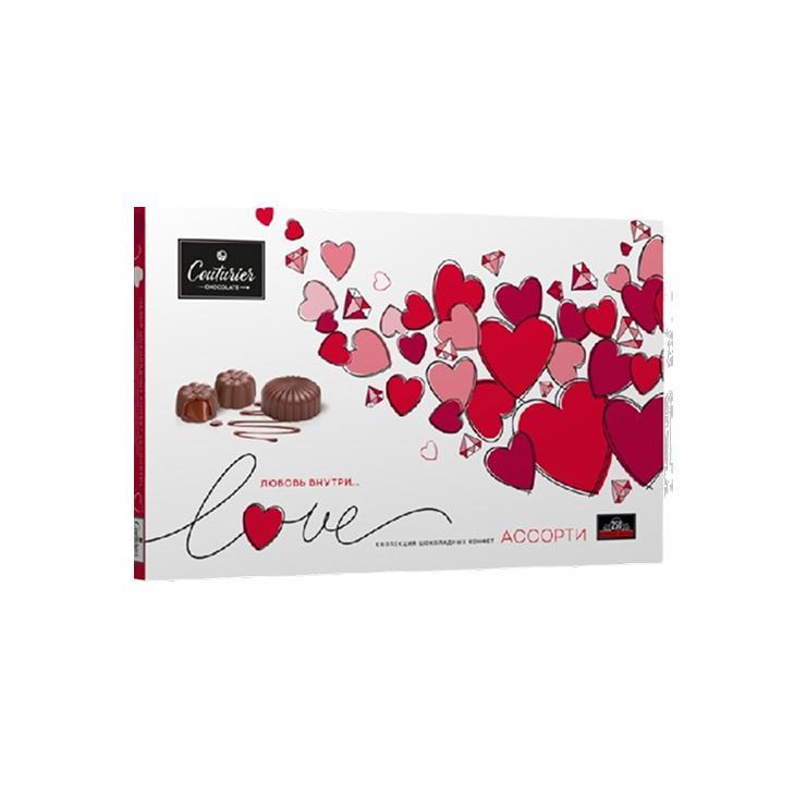 Конфеты Couturier любовь внутри шоколадные ассорти 250 гр., картон