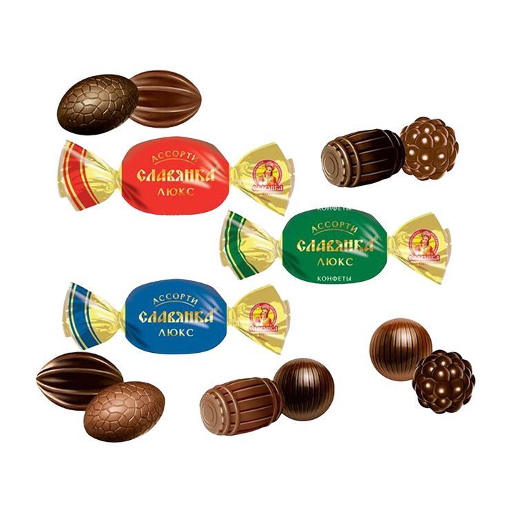 Конфеты Славянка Ассорти люкс 1 кг., флоу-пак