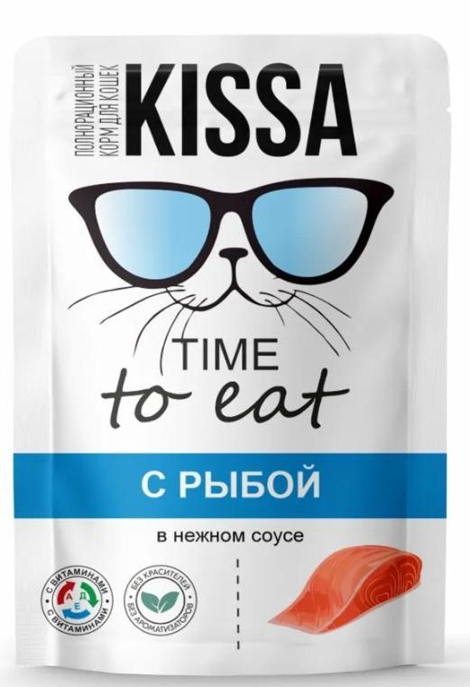 Корм для кошек влажный Kissa Рыба в соусе 75 гр., пауч