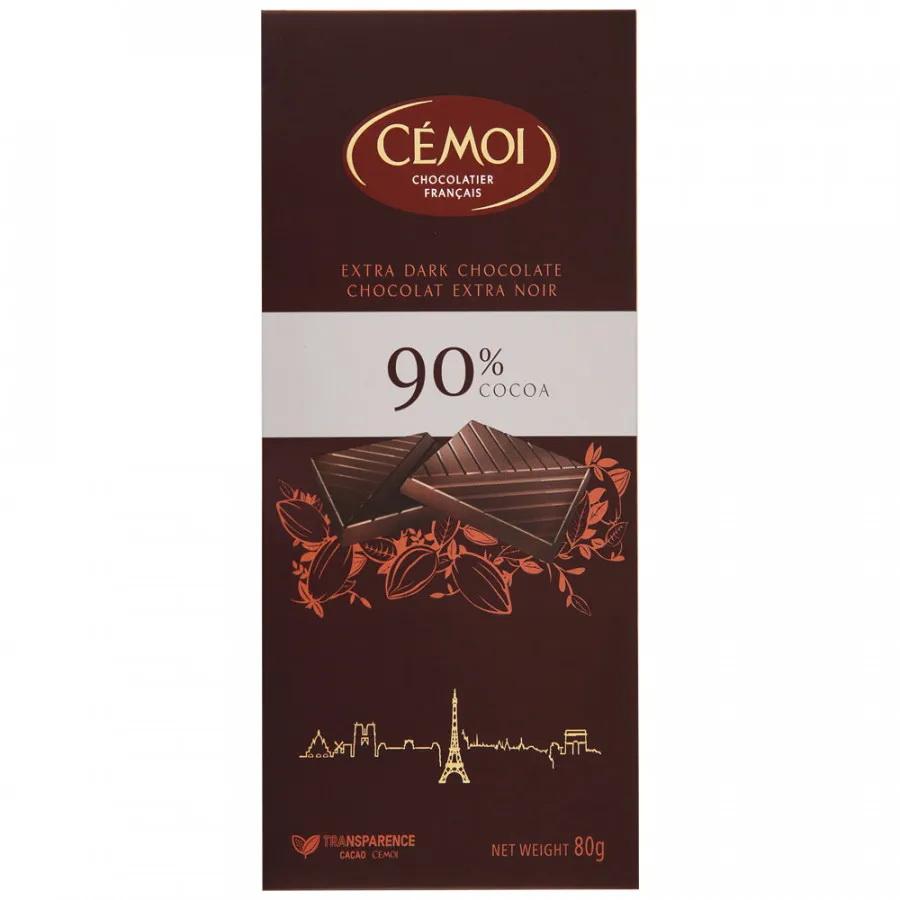 Шоколад Cemoi Горький 90% какао, 80 гр., картон
