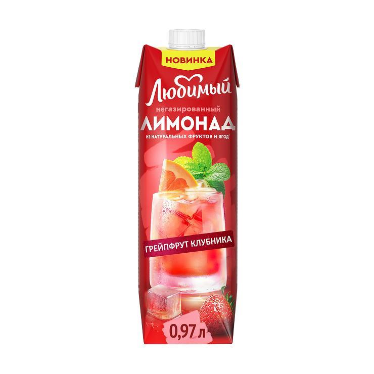 Напиток сокосодержащий Любимый лимонад грейпфрут клубника 970 мл., тетра-пак