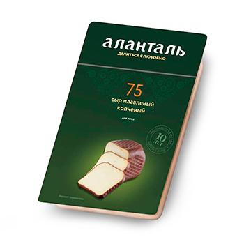 Сыр Аланталь плавленый 40% слайсы квадрат №7 125 гр., ПЭТ
