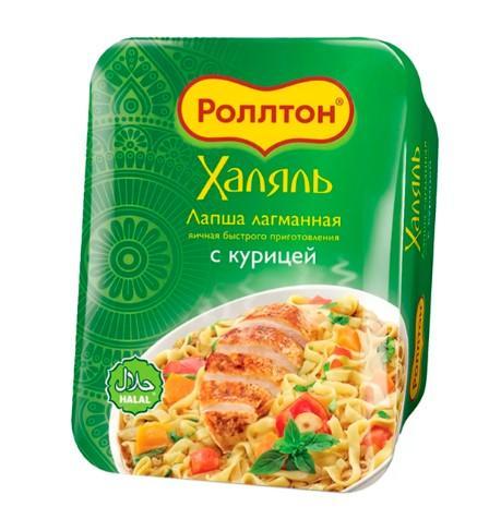 Лапша Роллтон лагманная Халяль курица, 90 гр., лоток