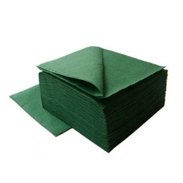 Салфетки 33*33 см., 1-слойные зеленые, 400 шт., Lenek, пластиковый пакет