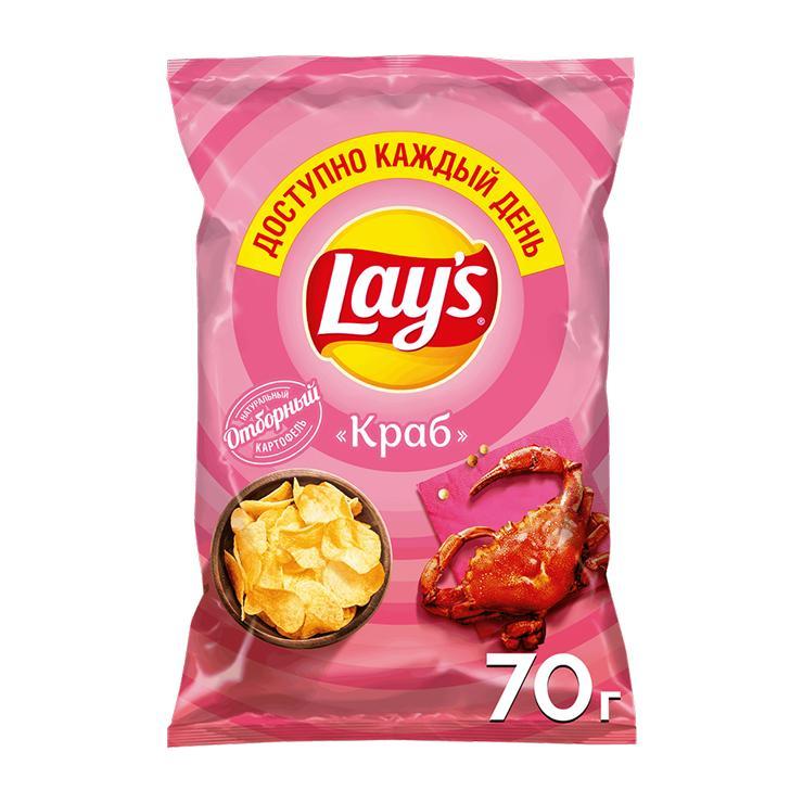 Чипсы Lay's краб 70 гр., флоу-пак