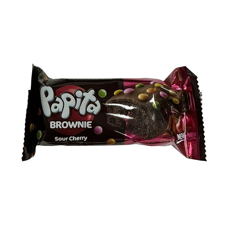 Печенье Papita брауни с вишней и драже 40 гр., флоу-пак