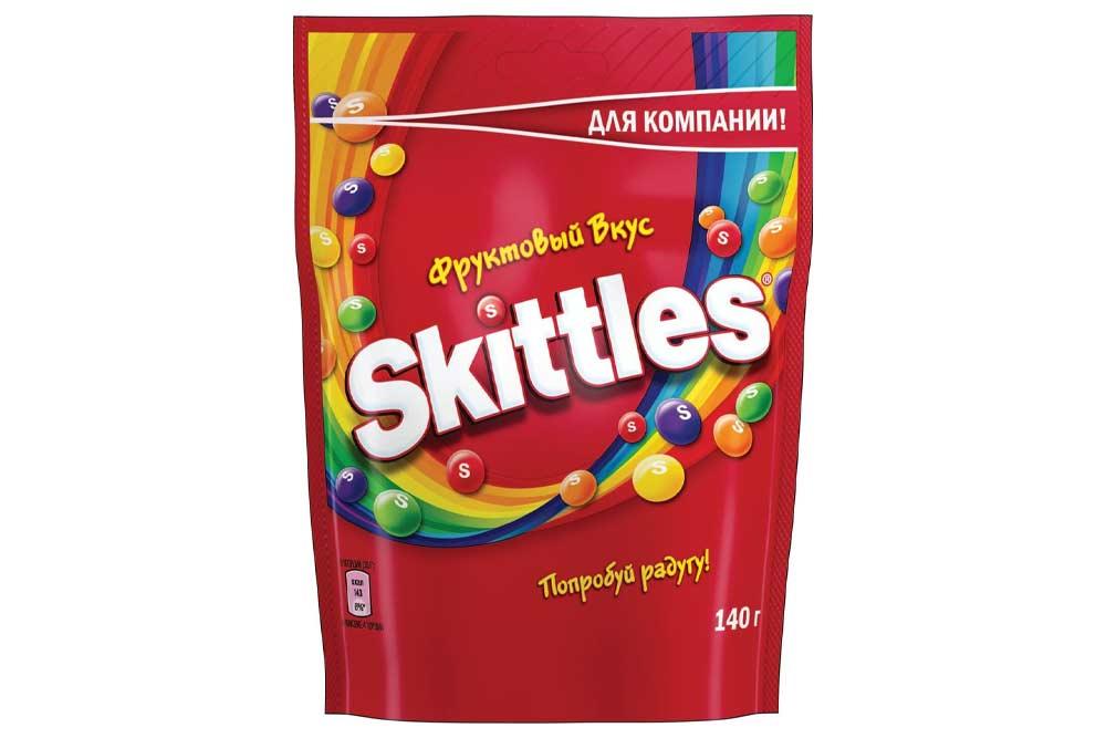 Драже Skittles Фрукты в сахарной глазури 140 гр., флоу-пак