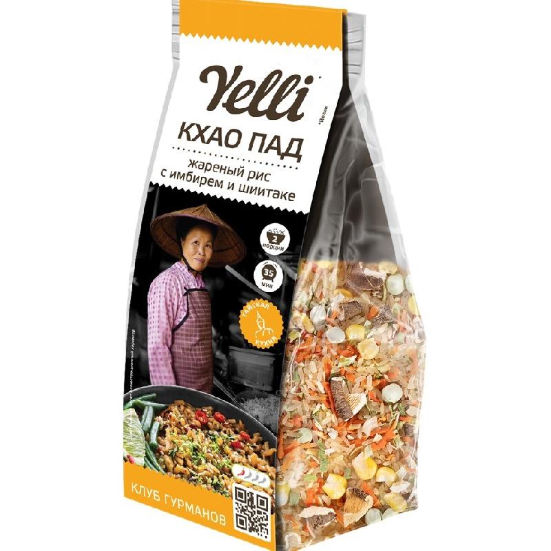 Смесь Yelli КХАО ПАД жаренный рис с имбирем и шиитаке 170 гр., флоу-пак