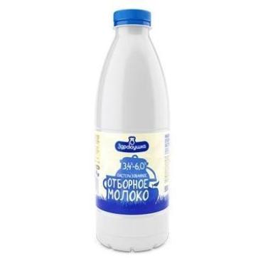 Молоко отборное 3,4-6%,  Здравушка, 930 мл., ПЭТ