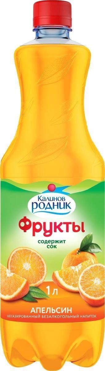 Вода апельсин Фрукты,  Калинов Родник, 1 л., пластиковая бутылка