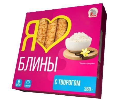 Блинчики Государь с творогом замороженные 360 гр., картон