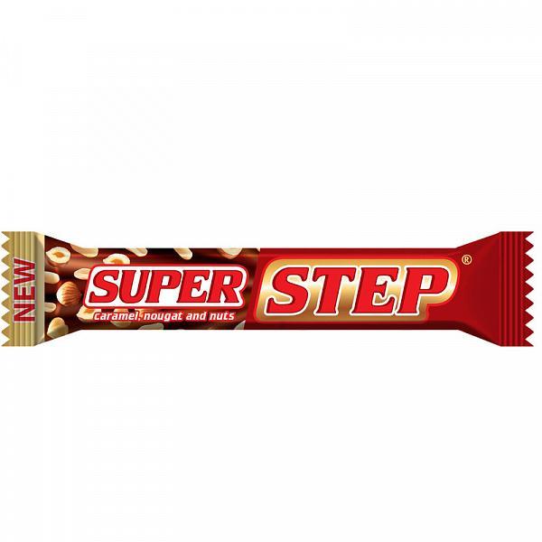 Батончик шоколадный Степ Супер нуга с орехом 65 гр., флоу-пак