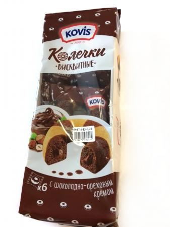 Колечки бисквитные Kovis с шоколадно-ореховым кремом 40 гр., флоу-пак