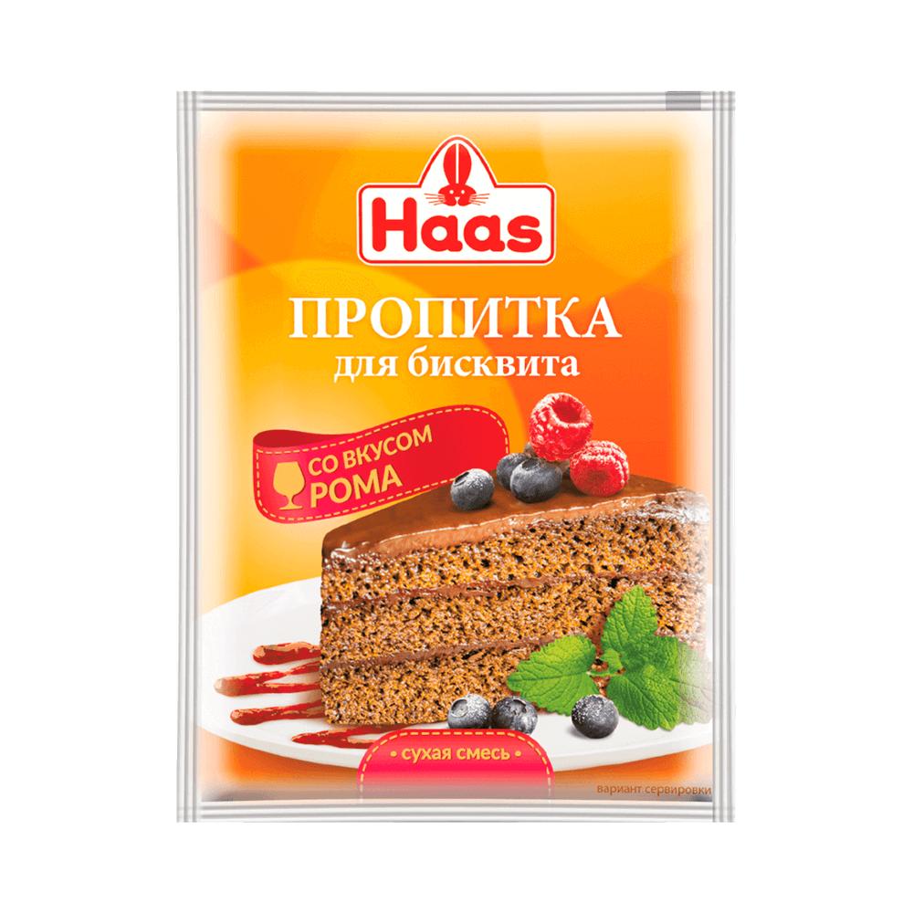 Пропитка HAAS для бисквита со вкусом рома 80 гр., флоу-пак