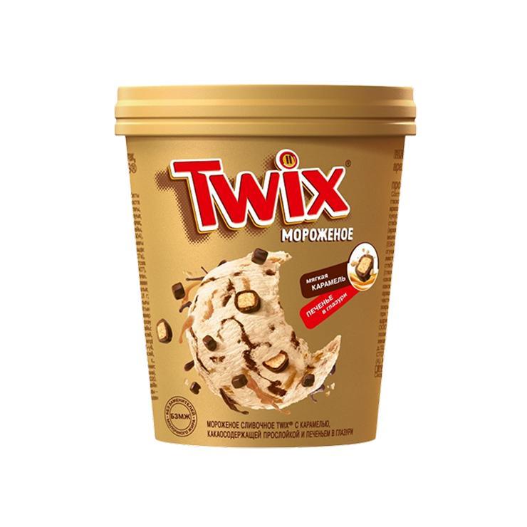 Мороженое Twix с карамелью и печеньем сливочное 265 гр., стакан